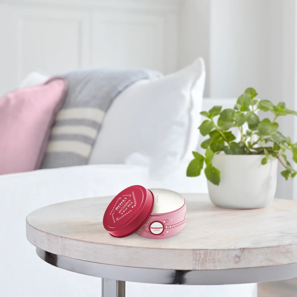Mrs. Meyers Peppermint Tin Candle - for Home Fragrance