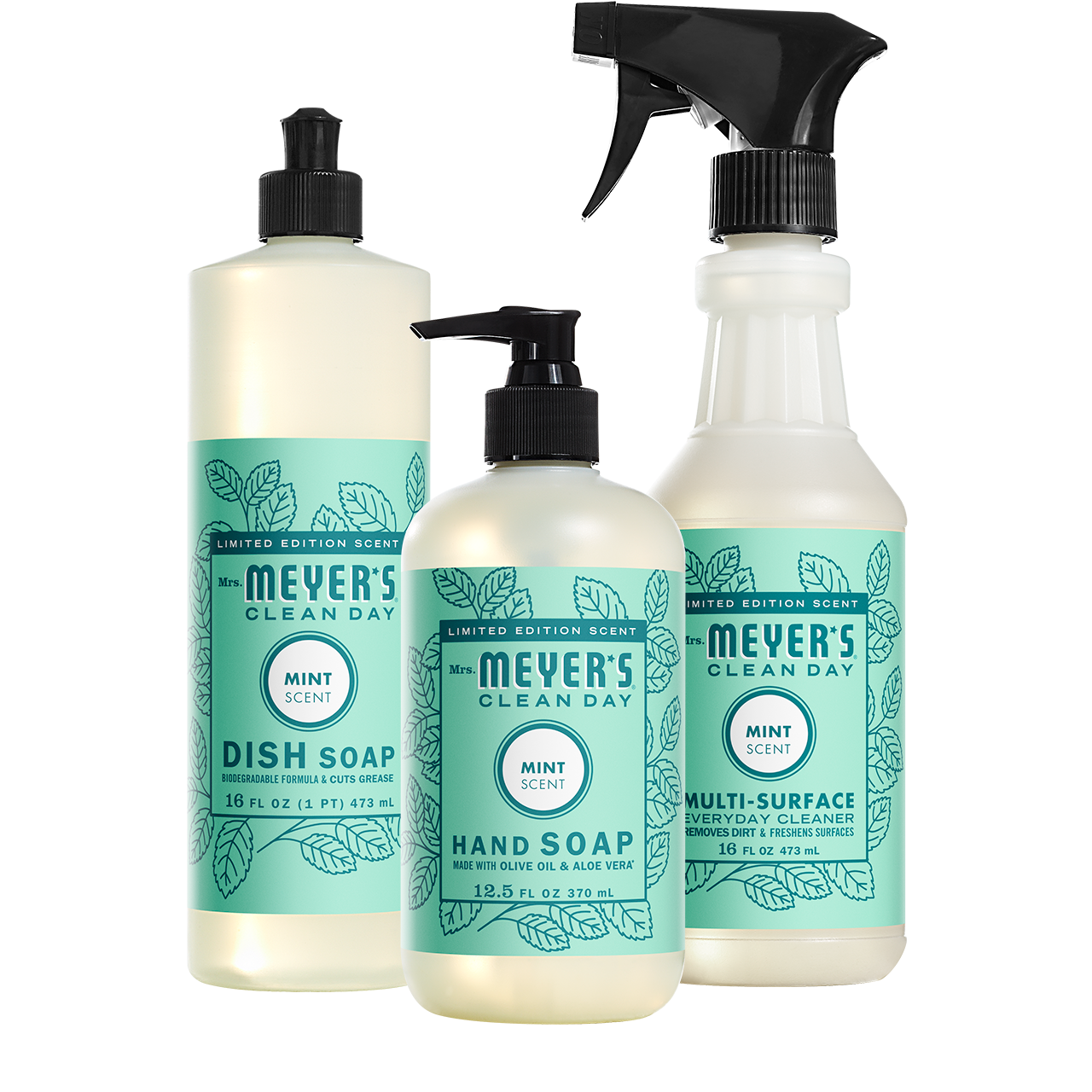 Mrs. Meyers Mint Kitchen Basics Set - for Hand Care