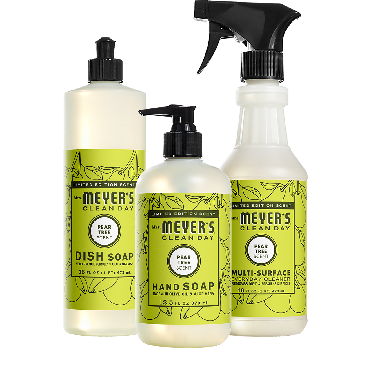 Mrs. Meyers Pear Tree Kitchen Basics Set - for Hand Care