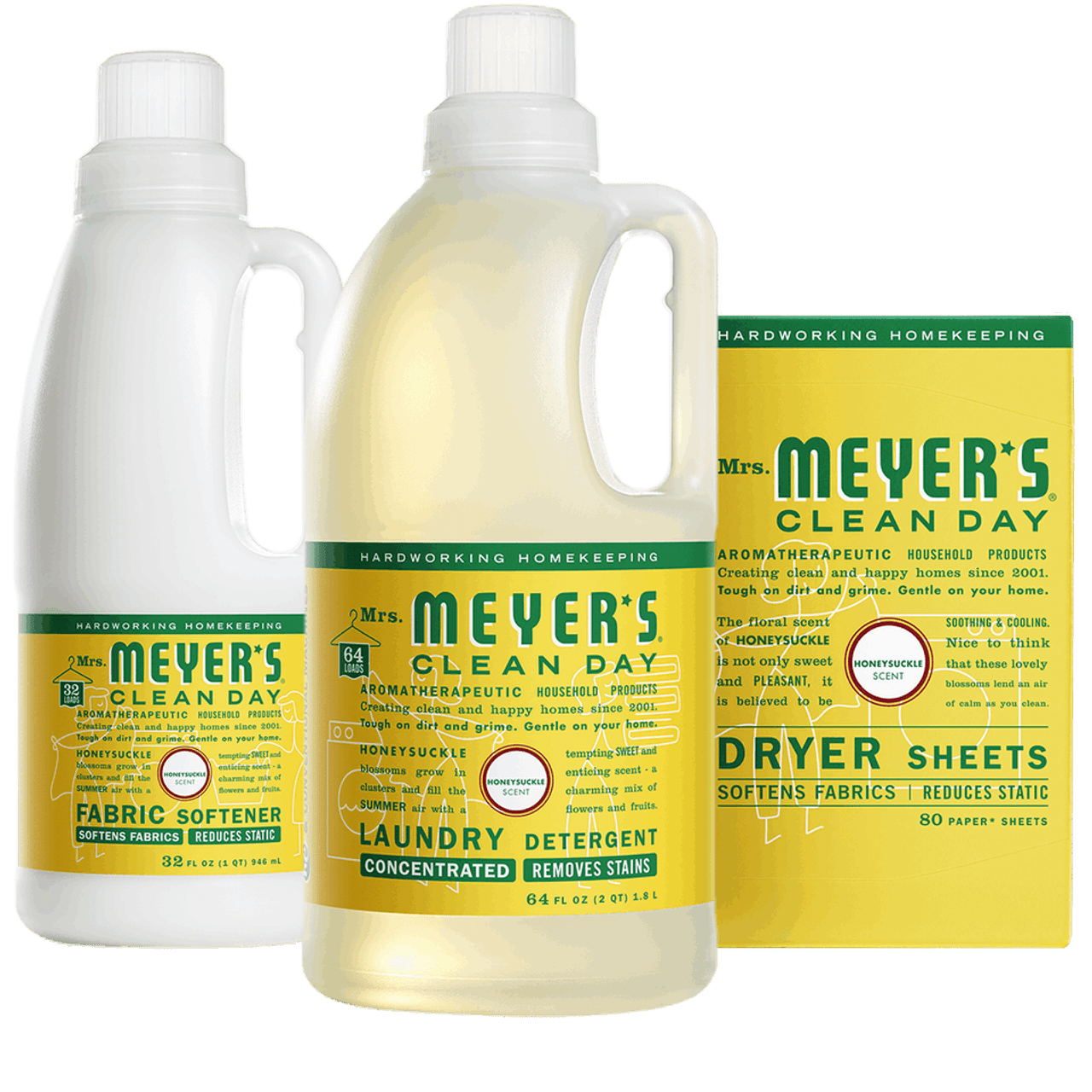 Mrs. Meyers Honeysuckle Laundry Set - for Laundry Care