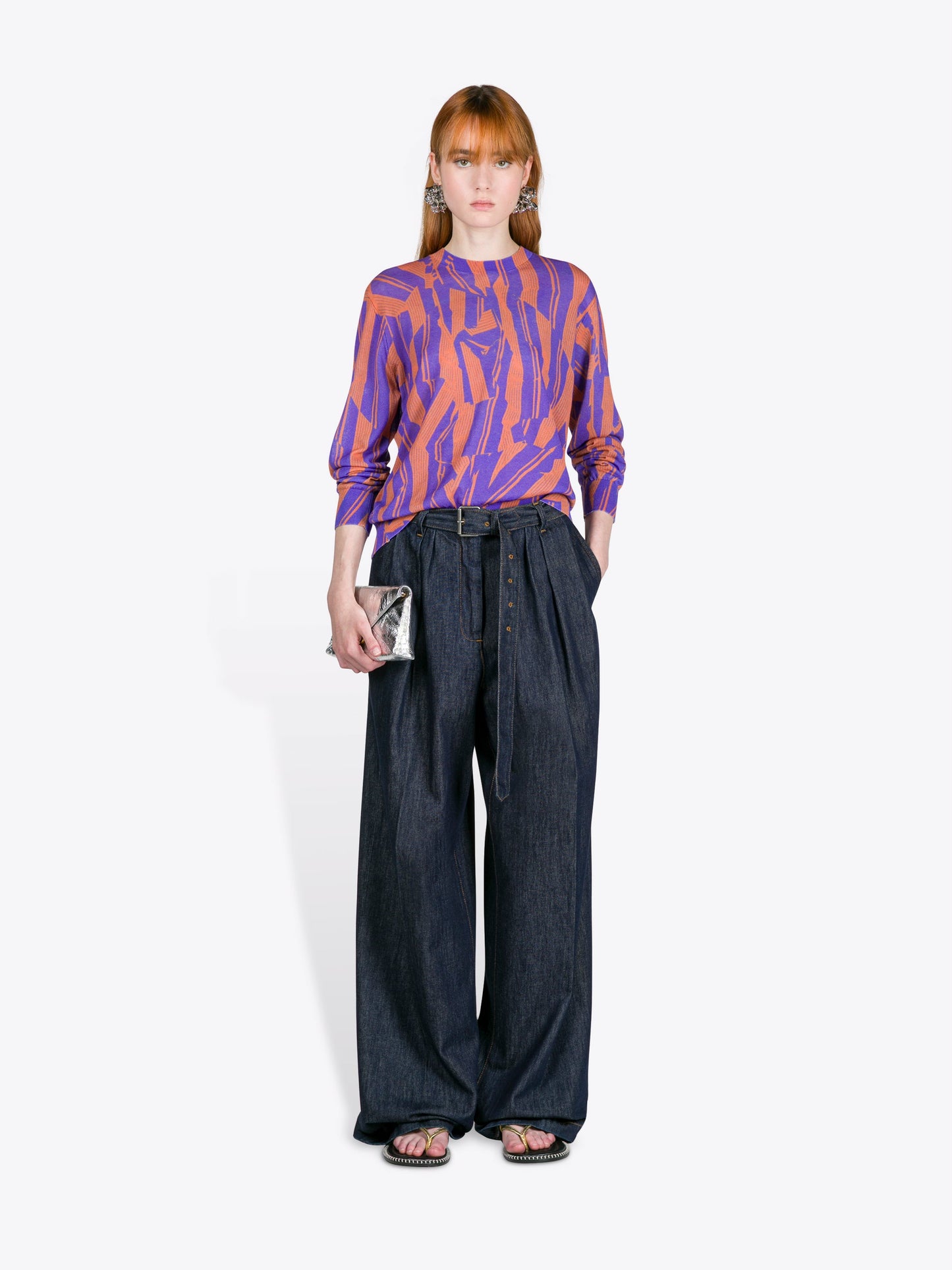 Printed Cotton Sweater