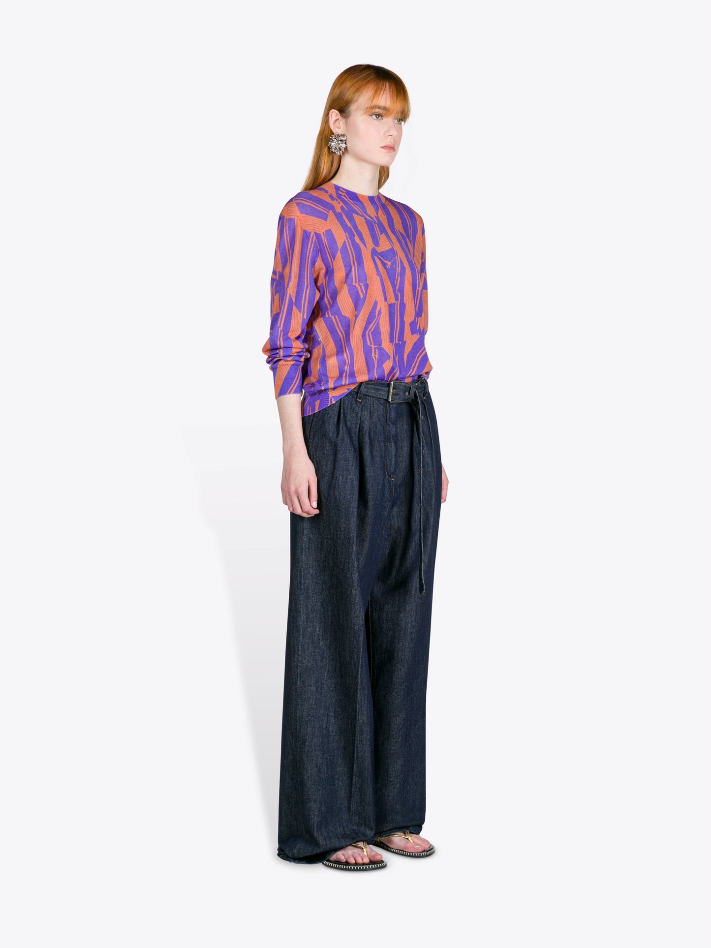 Printed Cotton Sweater