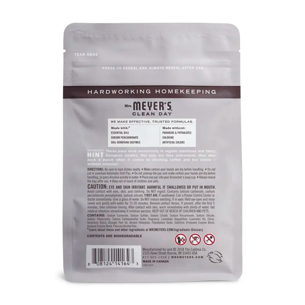 Mrs. Meyers Lavender Automatic Dish Packs - for Dishwashing