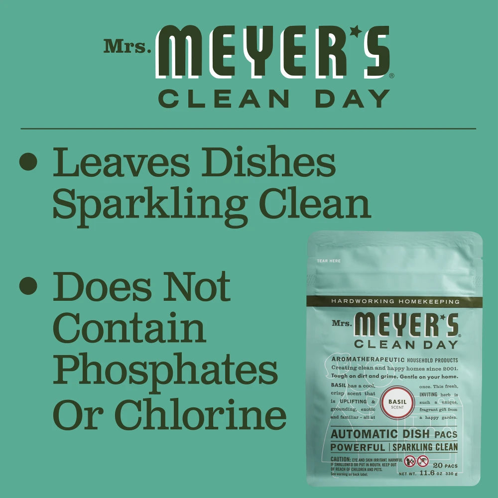 Mrs. Meyers Basil Automatic Dish Packs - for Dishwashing