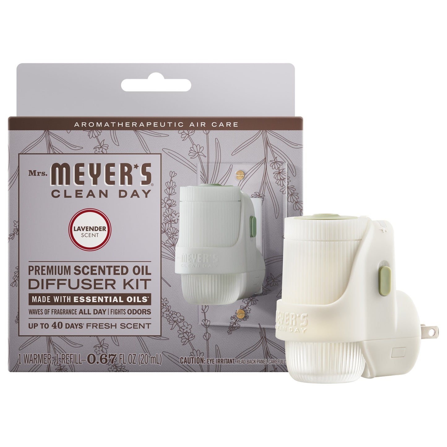Lavender Plug In Scented Oil Warmer With Refill - for Home Fragrance