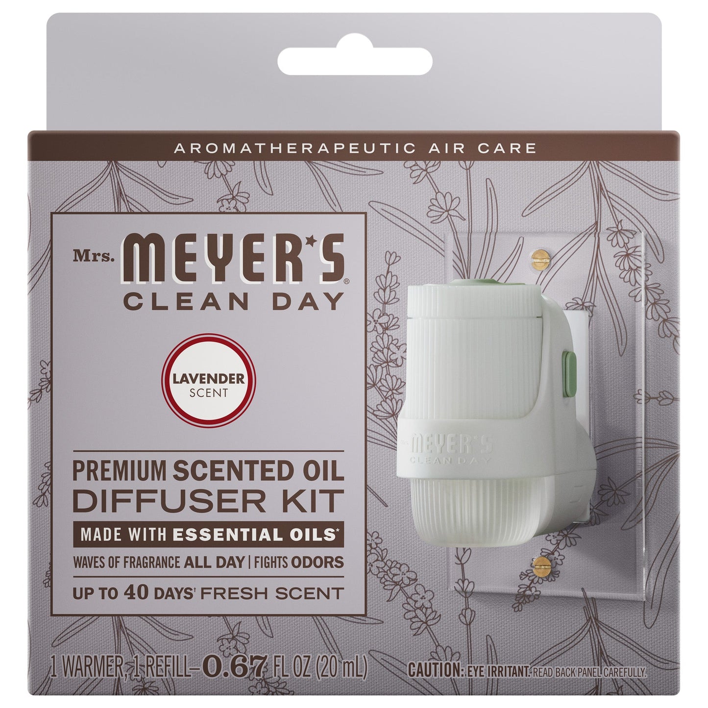 Lavender Plug In Scented Oil Warmer With Refill - for Home Fragrance