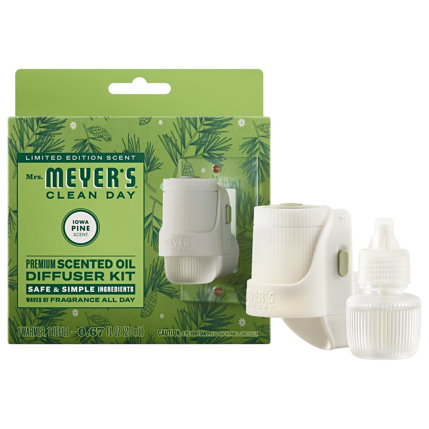Iowa Pine Plug In Scented Oil Warmer With Refill - for Home Fragrance