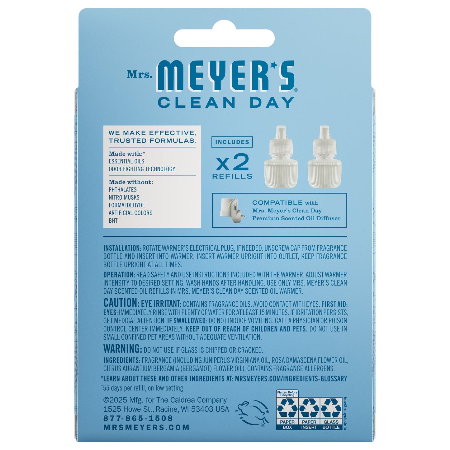 Rain Water Plug In Scented Oil Refill 2 - Pack - for Home Fragrance