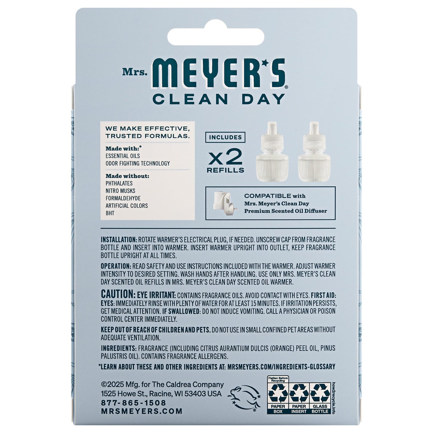 Snowdrop Plug In Scented Oil Refill 2 - Pack - for Home Fragrance