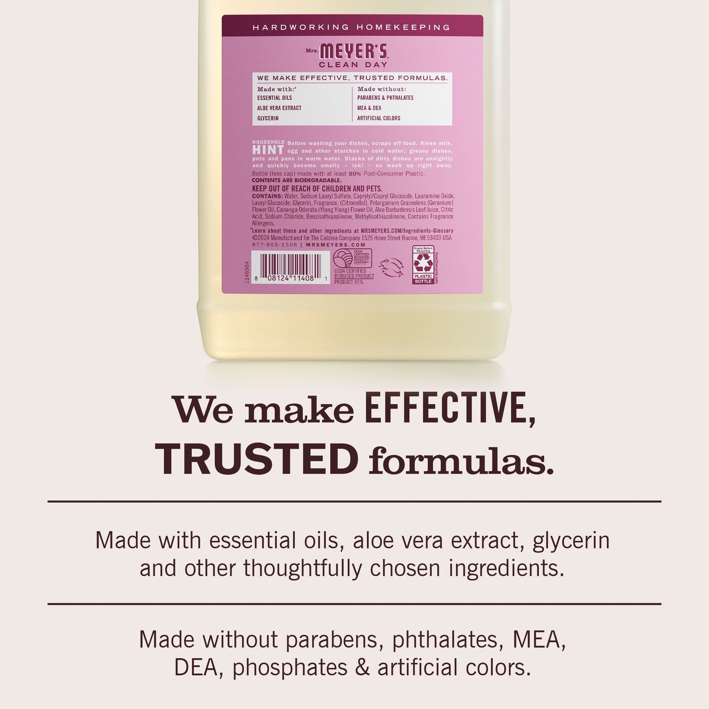 Mrs. Meyers Peony Dish Soap Refill - for Dishwashing