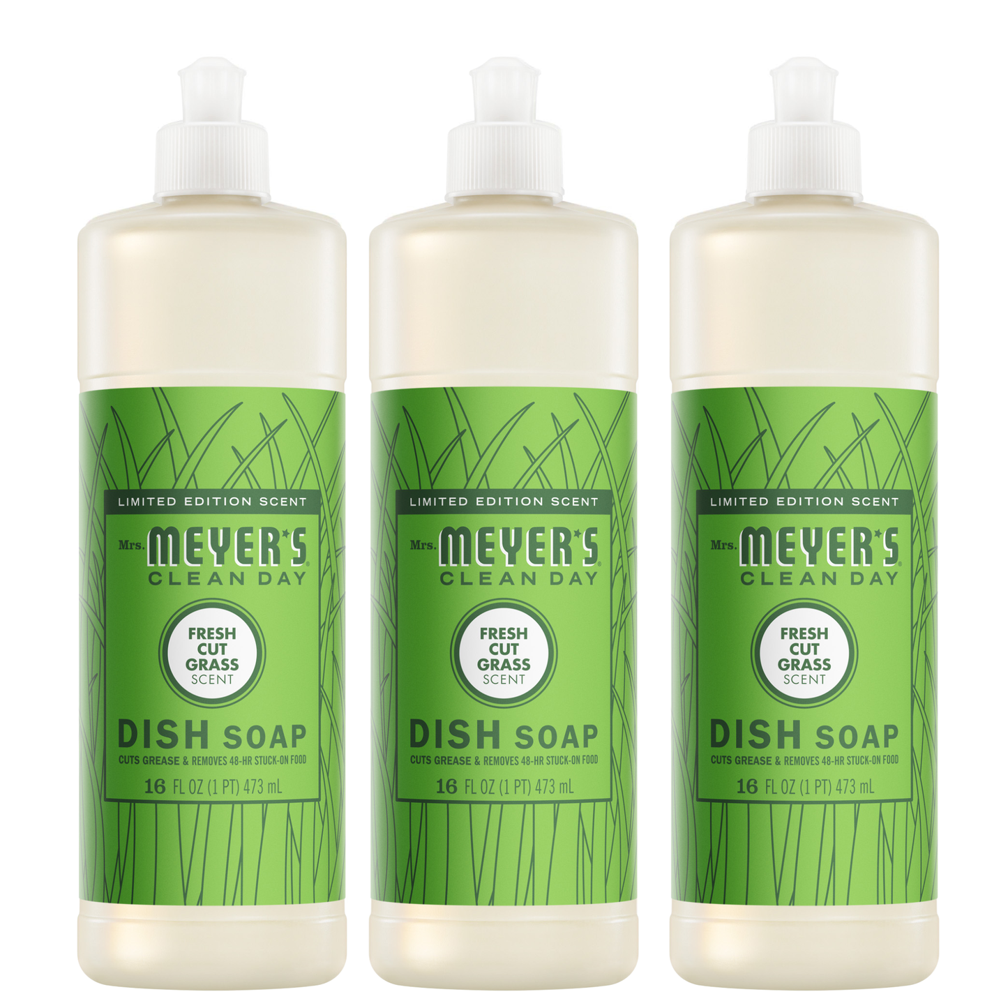 Mrs. Meyers Fresh Cut Grass Dish Soap 3 - count bundle - for Dishwashing