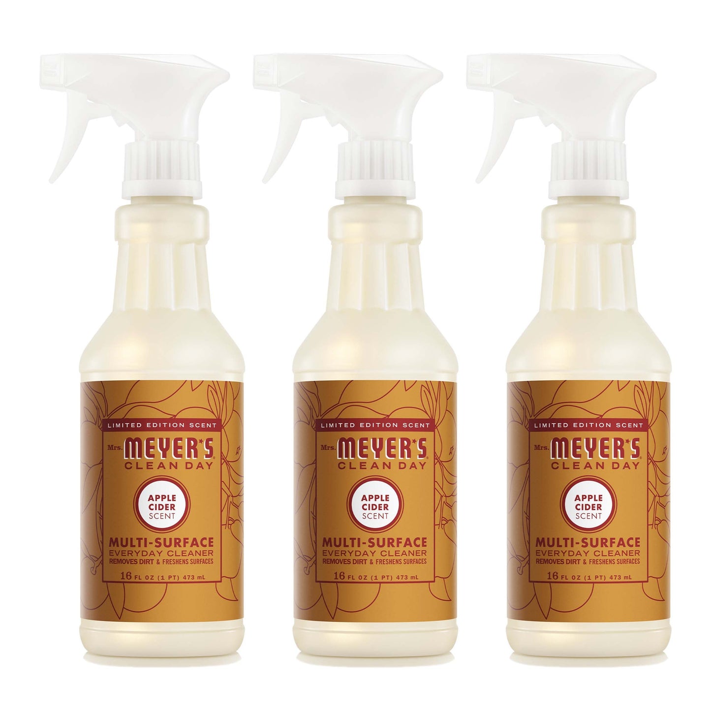 Mrs. Meyers Apple Cider Multi - Surface Everyday Cleaner 3 - count Bundle - for Coordinated Home Care