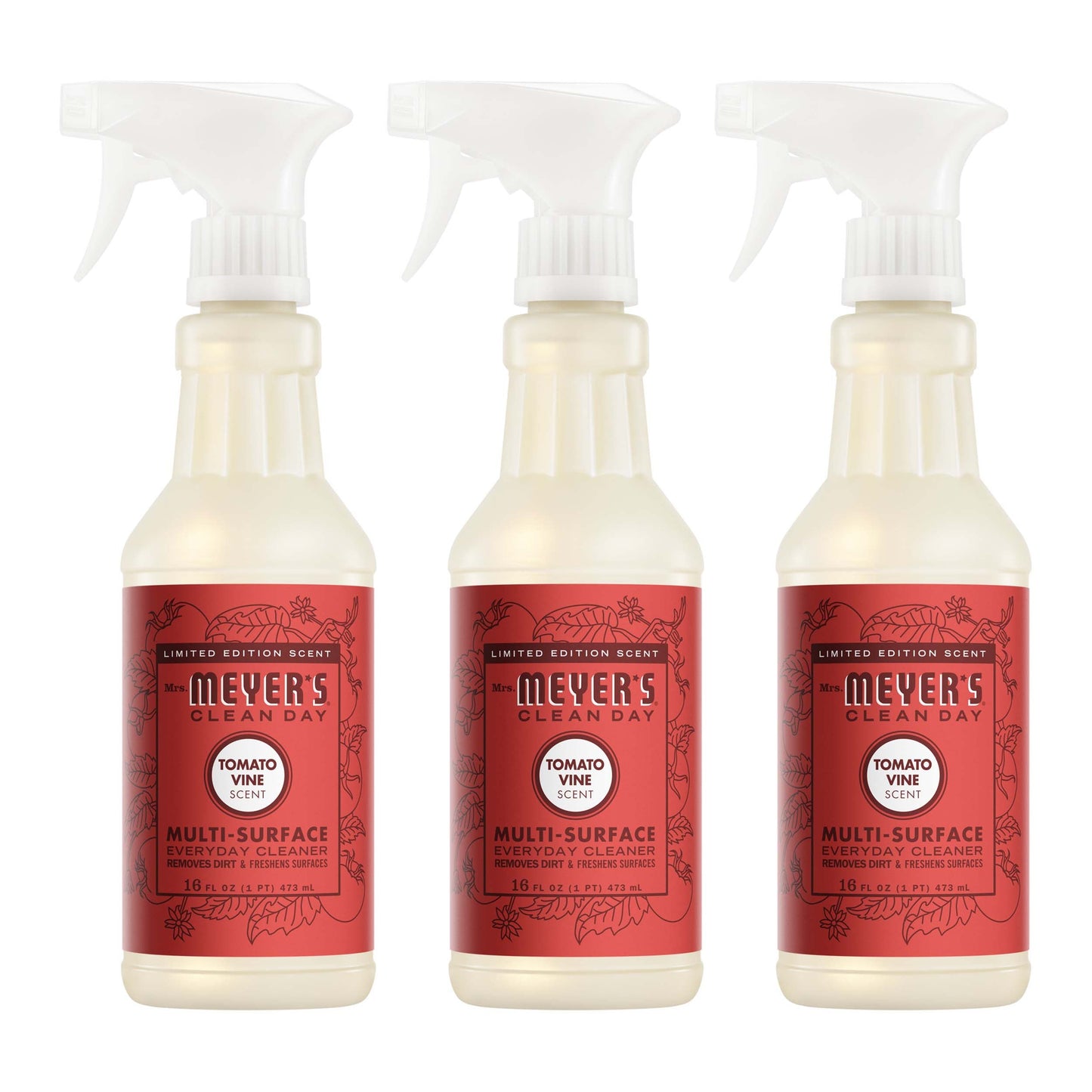 Mrs. Meyers Tomato Vine Multi - Surface Everyday Cleaner 3 - count Bundle - for Coordinated Home Care