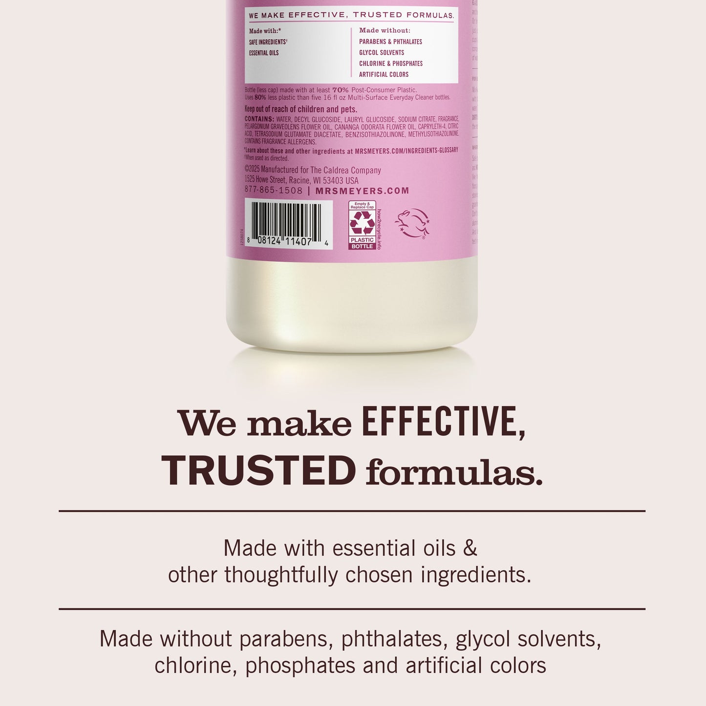 Mrs. Meyers Peony Multi - Surface Concentrate - for Easy Refilling