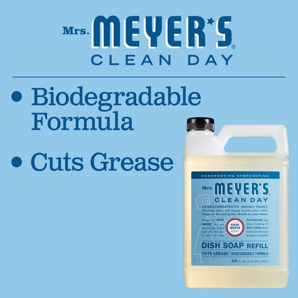 Mrs. Meyers Rain Water Dish Soap Refill - for Dishwashing
