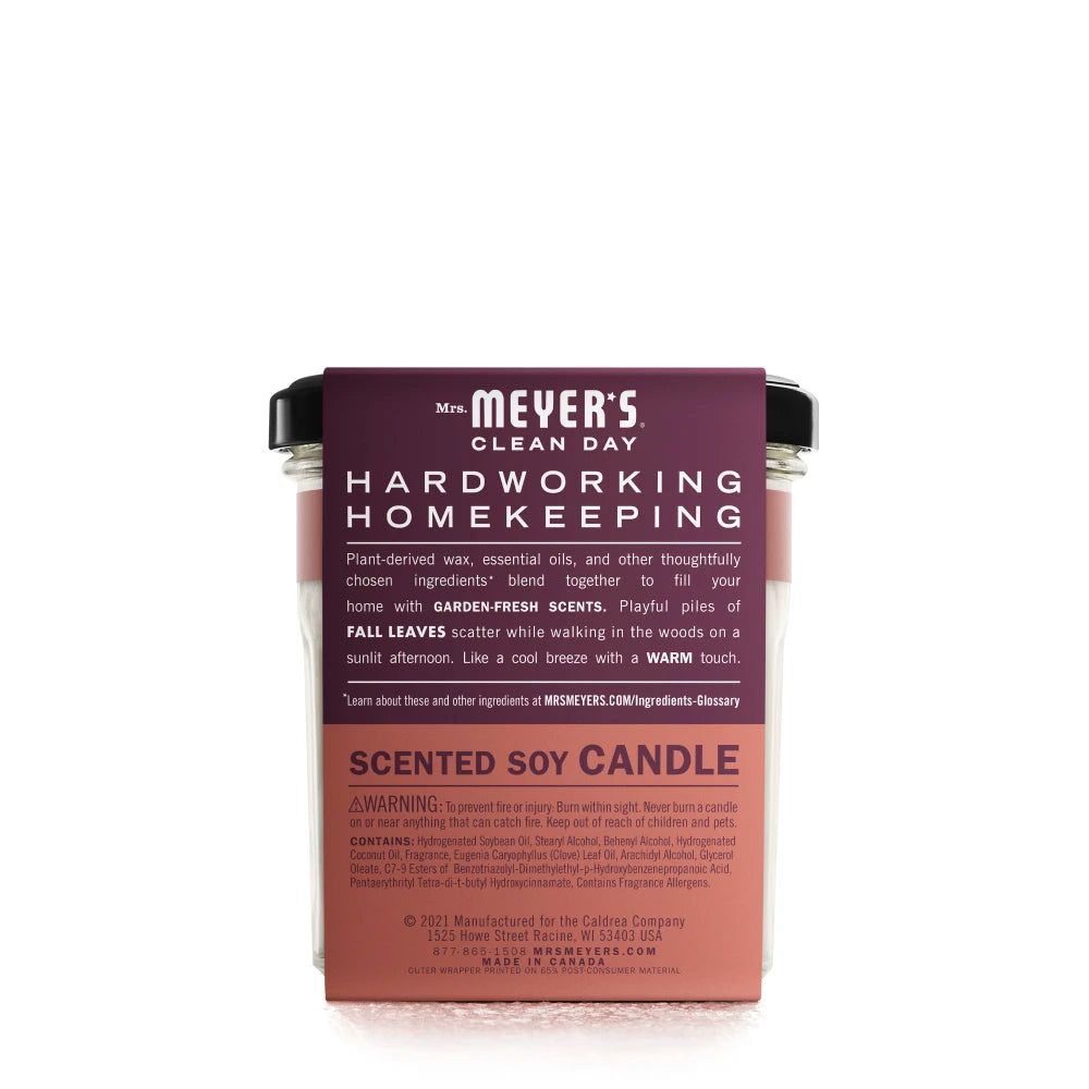 Mrs. Meyers Fall Leaves Soy Candle Large - for Home Fragrance