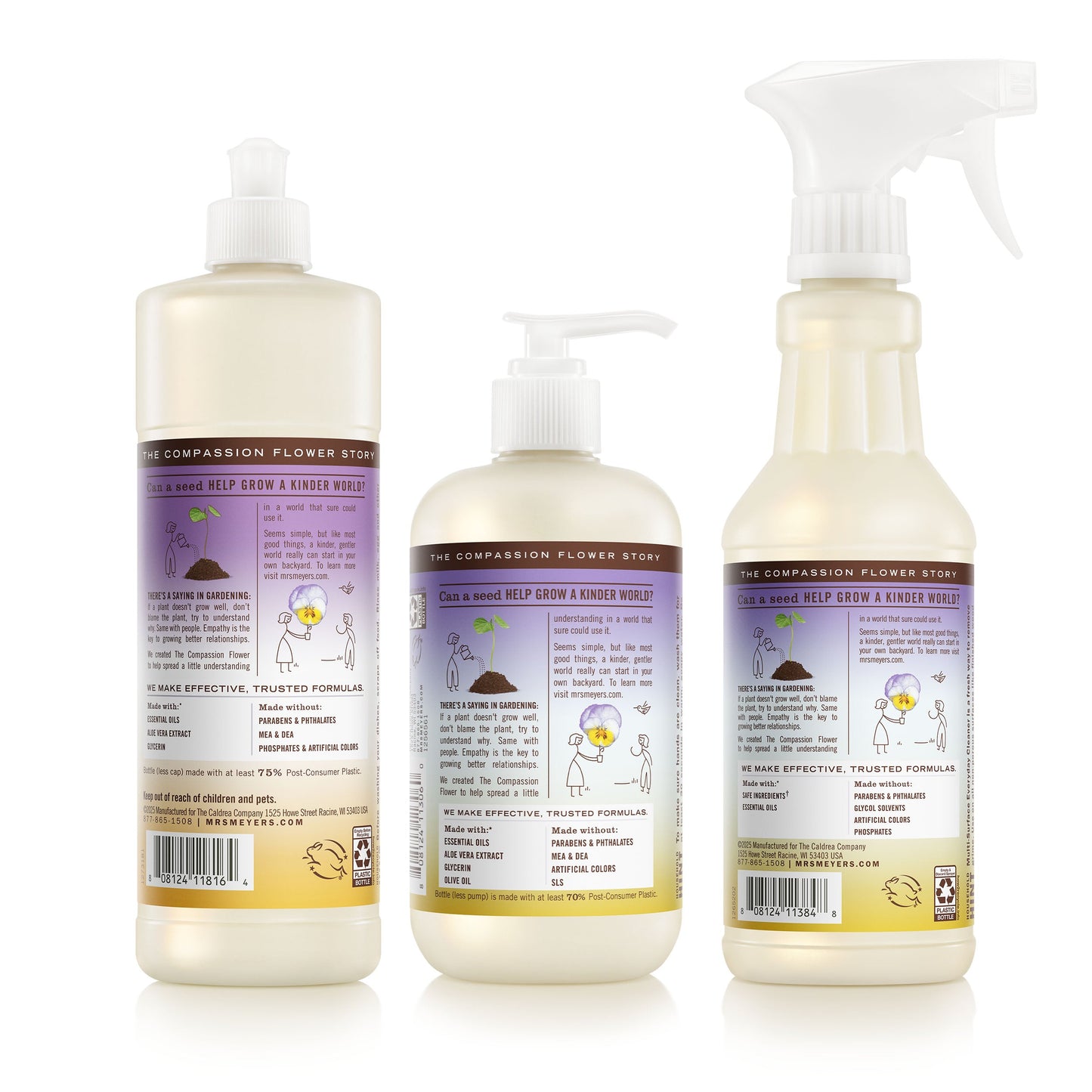 Mrs. Meyers Compassion Flower Kitchen Basics Set - for Hand Care