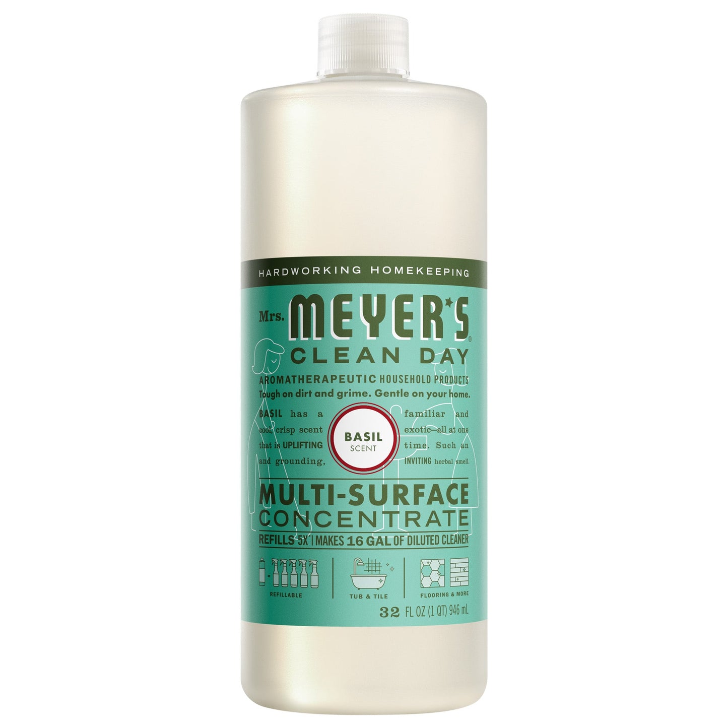 Mrs. Meyers Basil Multi - Surface Concentrate - for Easy Refilling