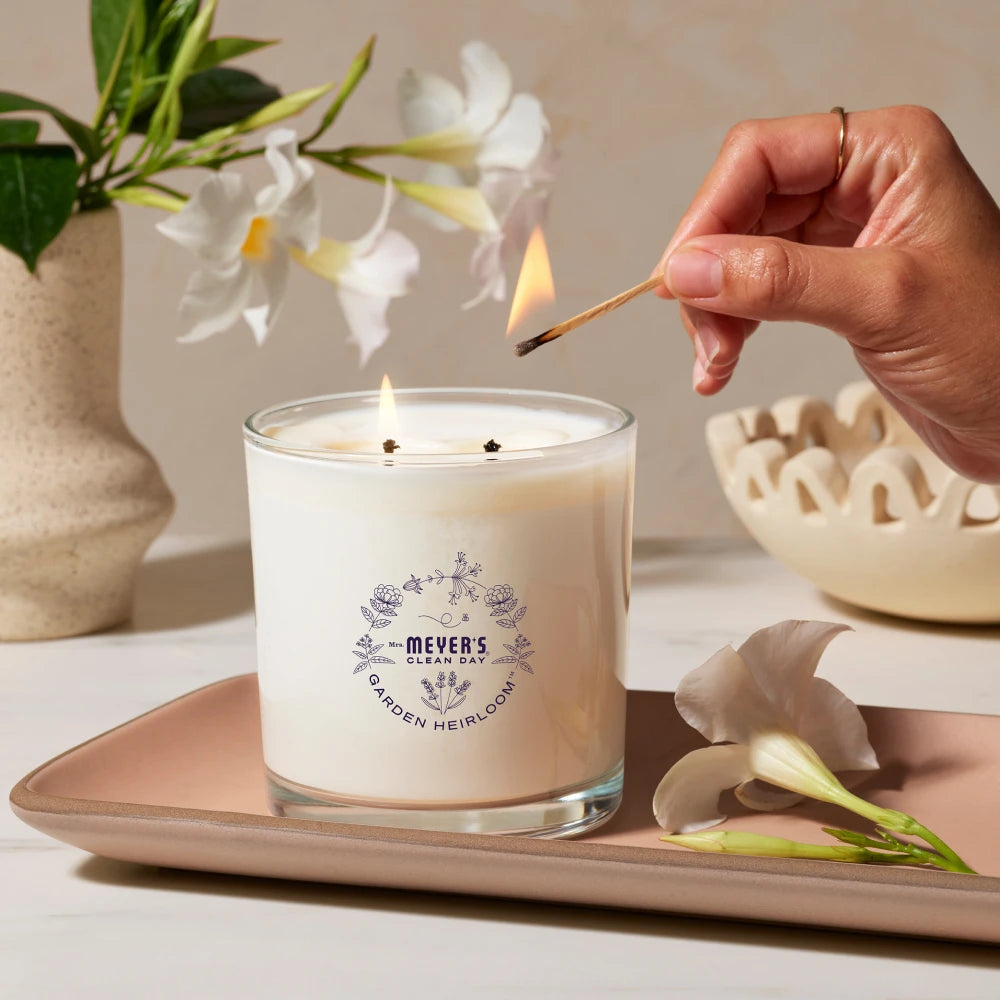 Mrs. Meyers Moonflower Garden Heirloom Candle - for Home Fragrance