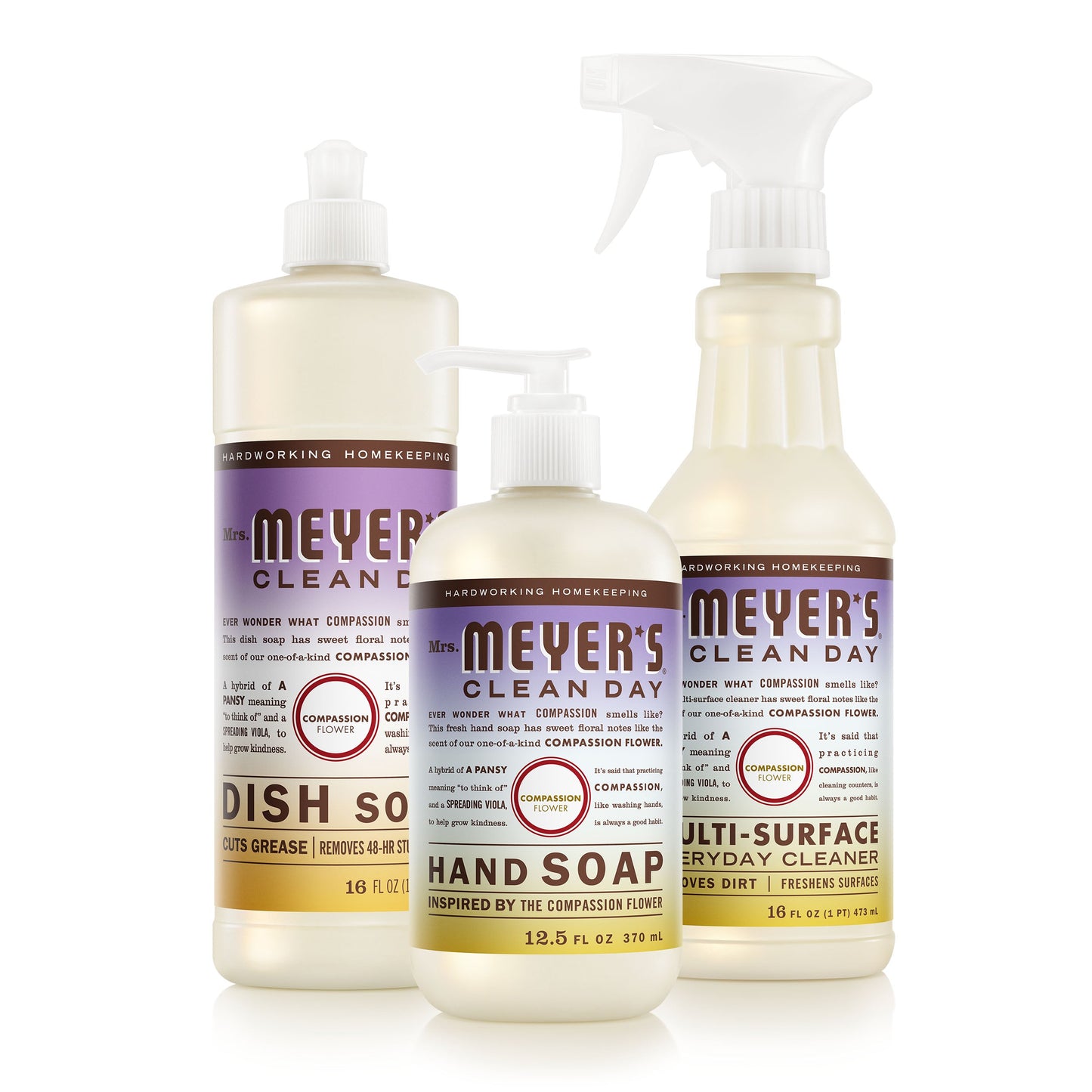 Mrs. Meyers Compassion Flower Kitchen Basics Set - for Hand Care