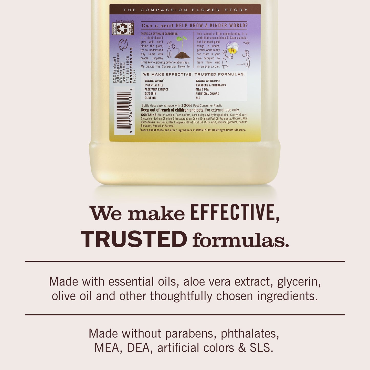 Mrs. Meyers Compassion Flower Liquid Hand Soap Refill - for Hand Care