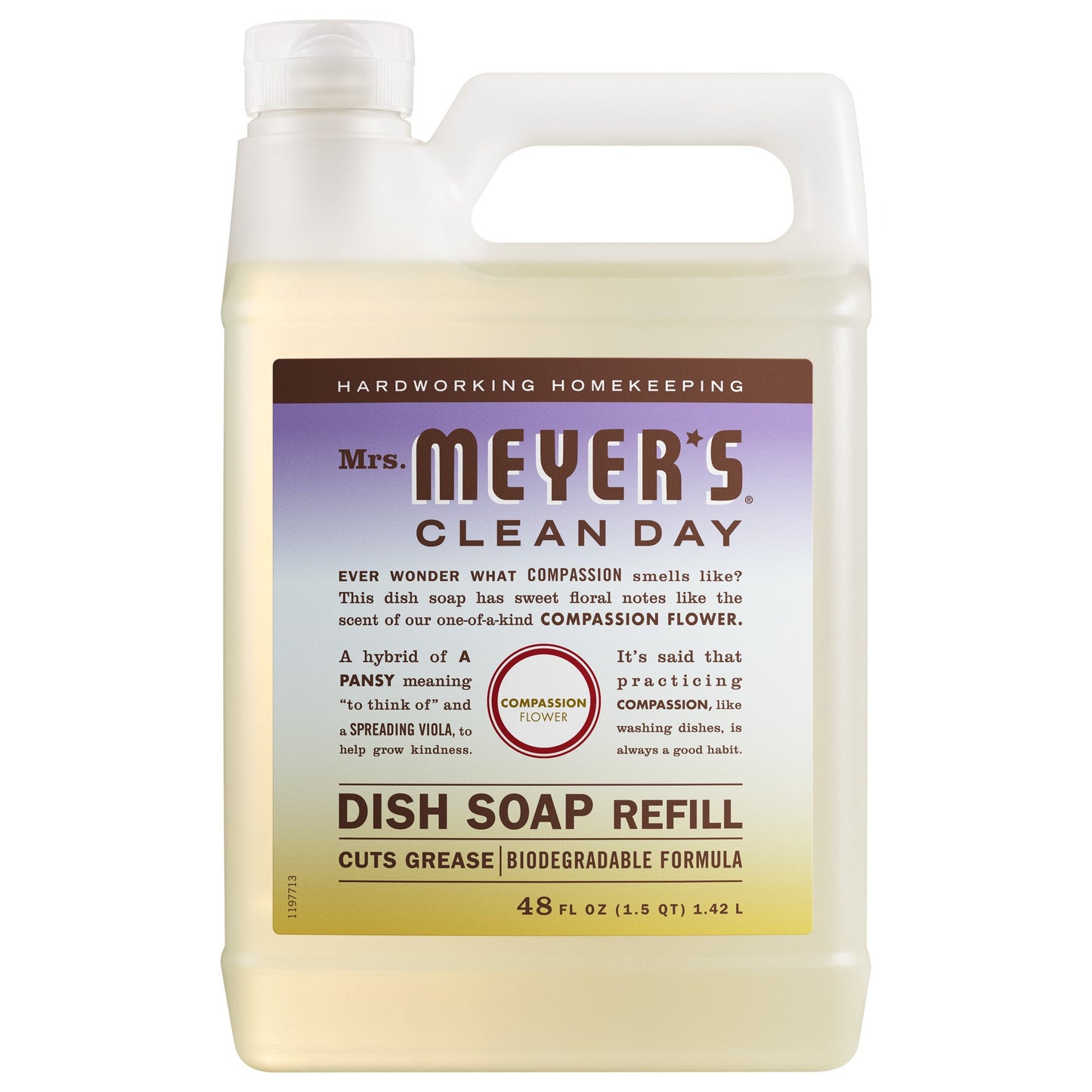 Mrs. Meyers Compassion Flower Dish Soap Refill - for Dishwashing