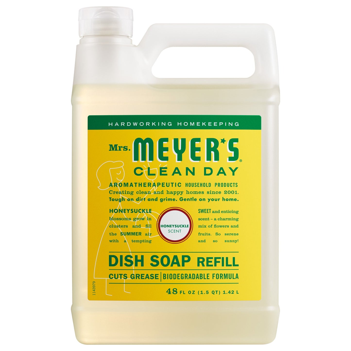 Mrs. Meyers Honeysuckle Dish Soap Refill - for Dishwashing