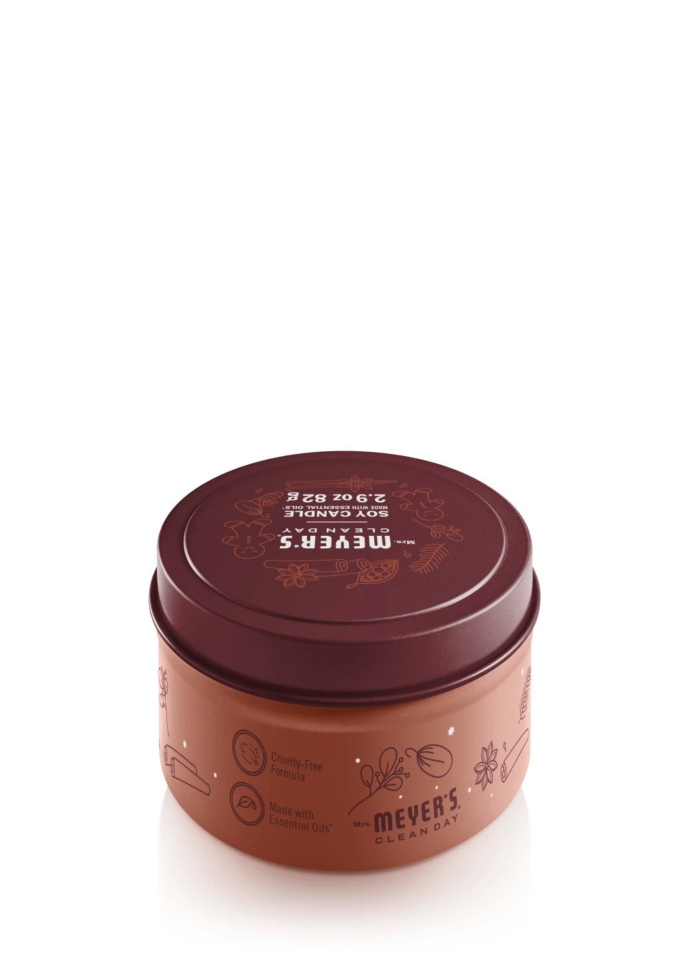 Mrs. Meyers Gingerbread Tin Candle - for Home Fragrance