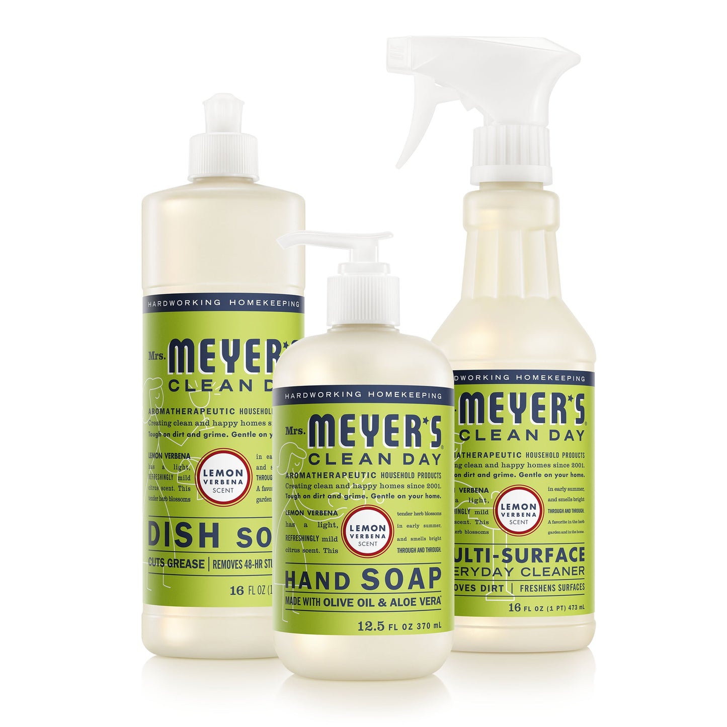 Mrs. Meyers Lemon Verbena Kitchen Basics Set - for Hand Care