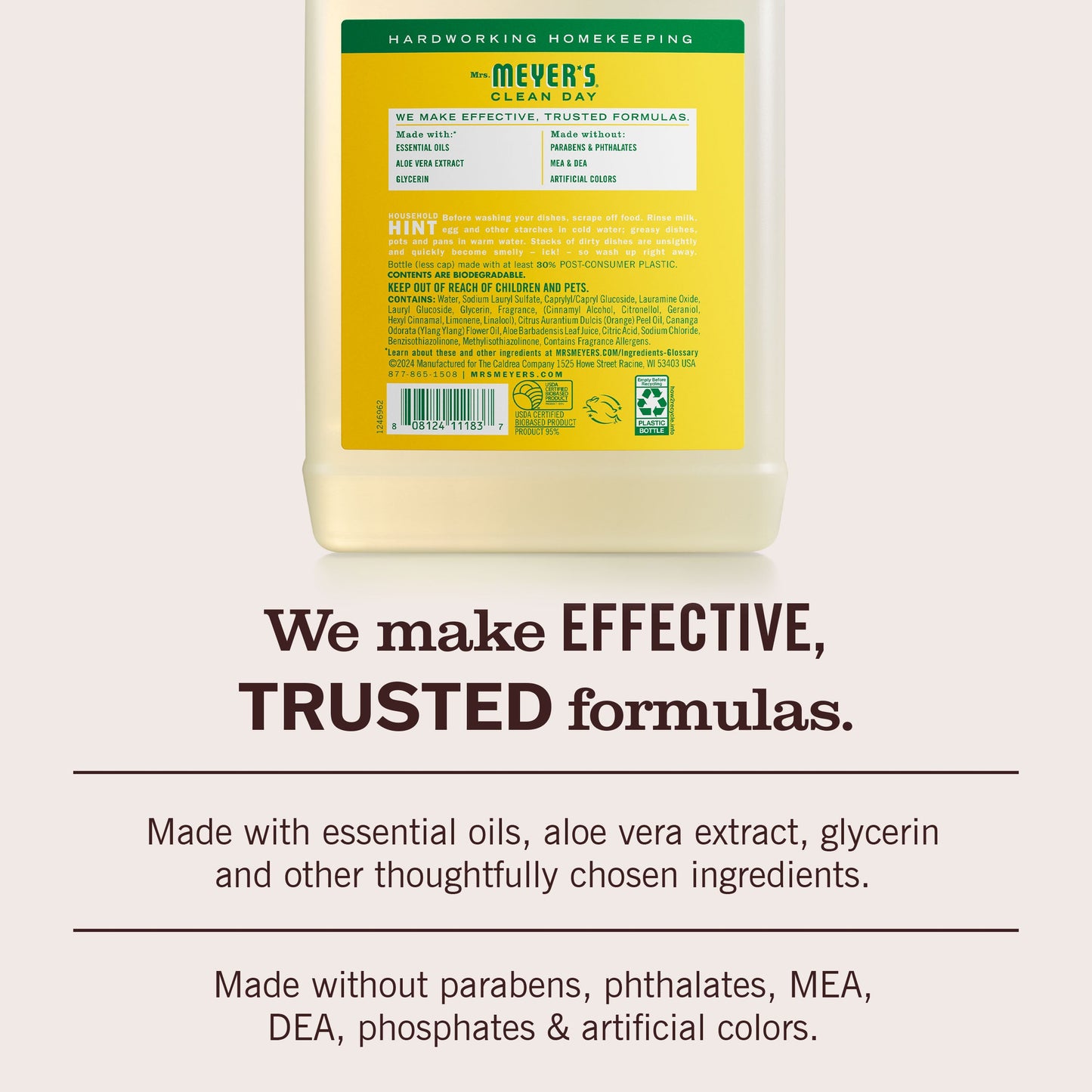 Mrs. Meyers Honeysuckle Dish Soap Refill - for Dishwashing