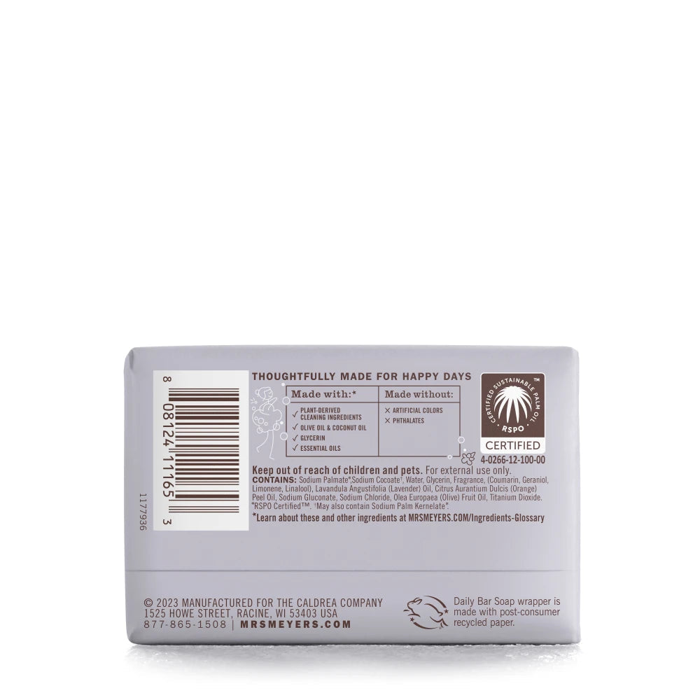 Mrs. Meyers Lavender Daily Bar Soap - for Body Care