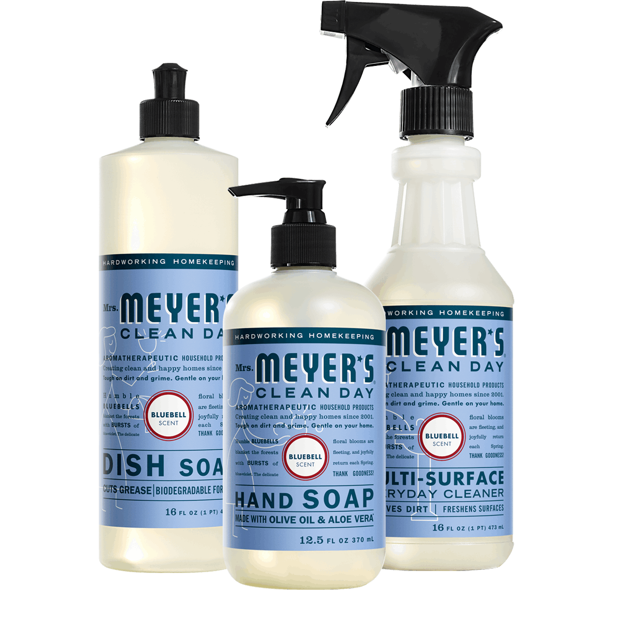 Mrs. Meyers Bluebell Kitchen Basics Set - for Hand Care