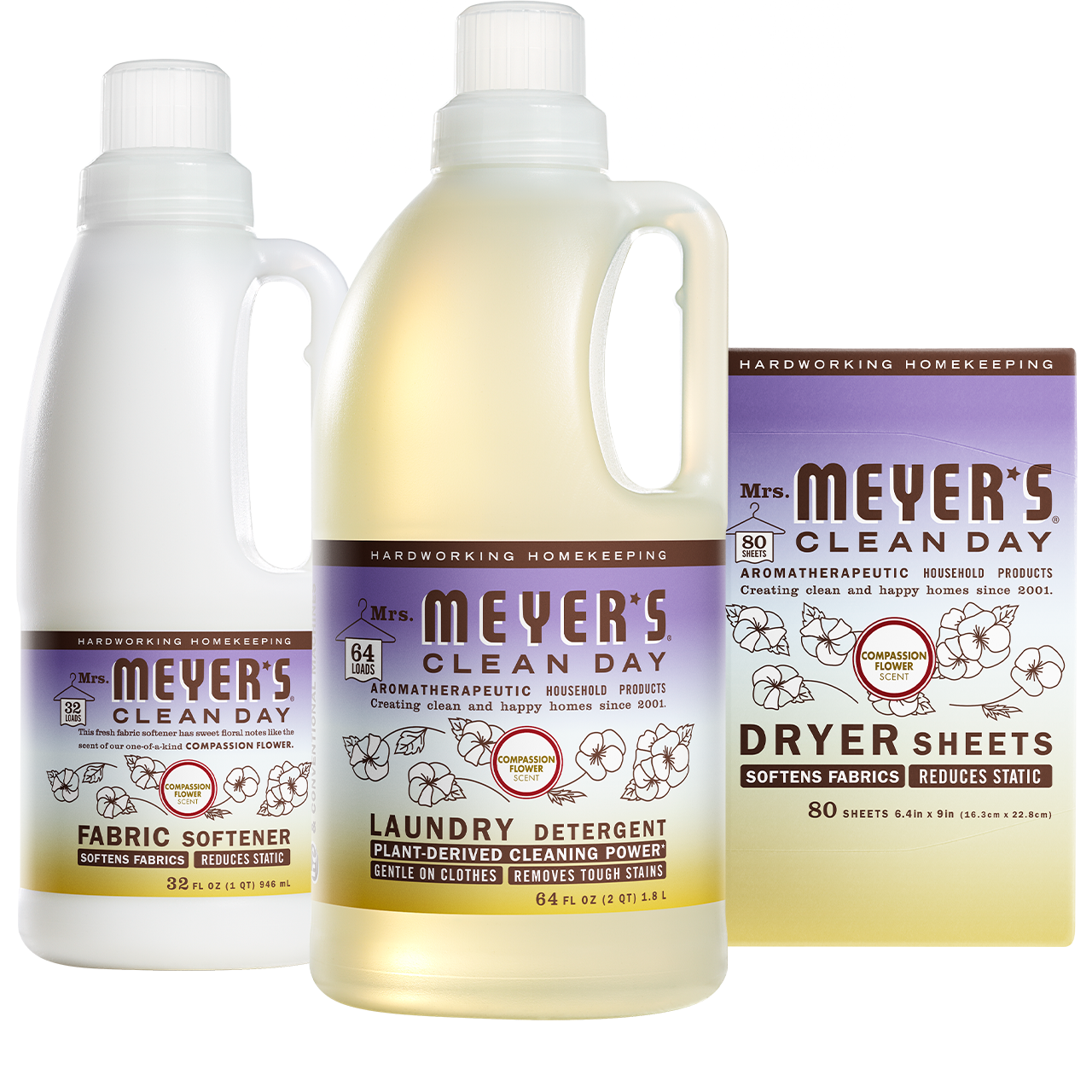 Mrs. Meyers Compassion Flower Laundry Set - for Laundry Care