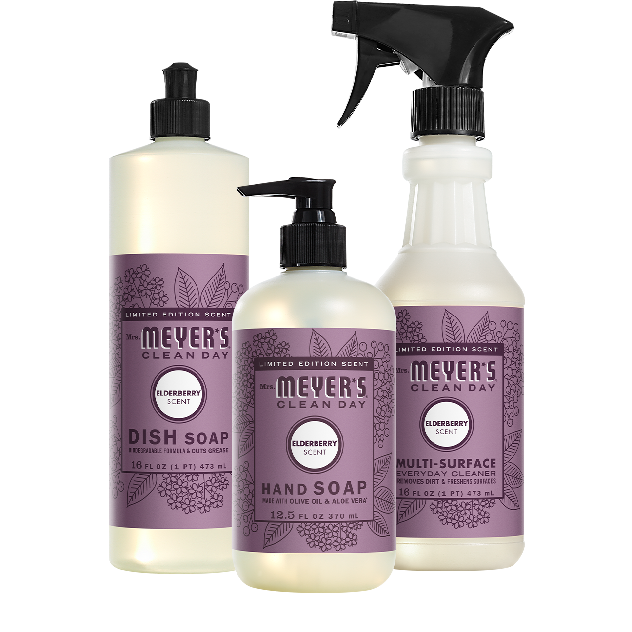 Mrs. Meyers Elderberry Kitchen Basics Set - for Hand Care