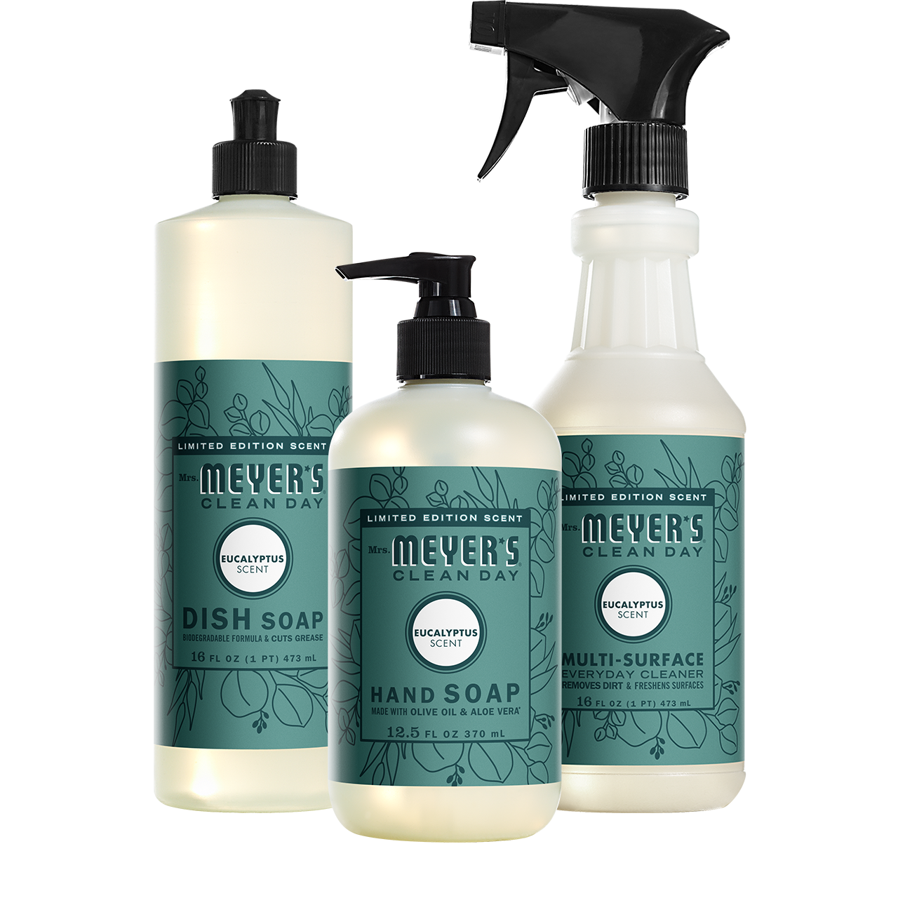 Mrs. Meyers Eucalyptus Kitchen Basics Set - for Hand Care