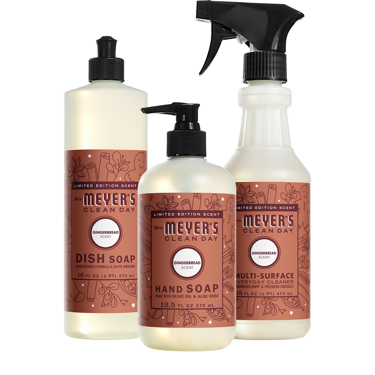 Mrs. Meyers Gingerbread Kitchen Basics Set - for Hand Care