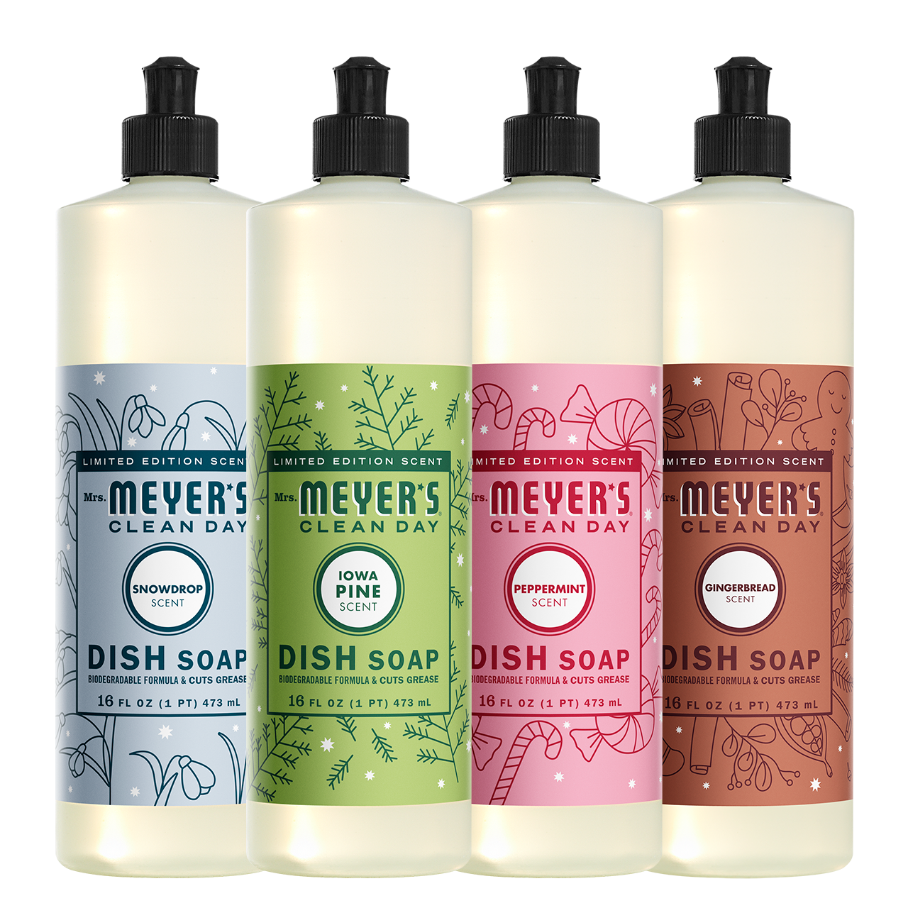 Mrs. Meyers Holiday Seasonal Dish Soap Collection - for Dishwashing