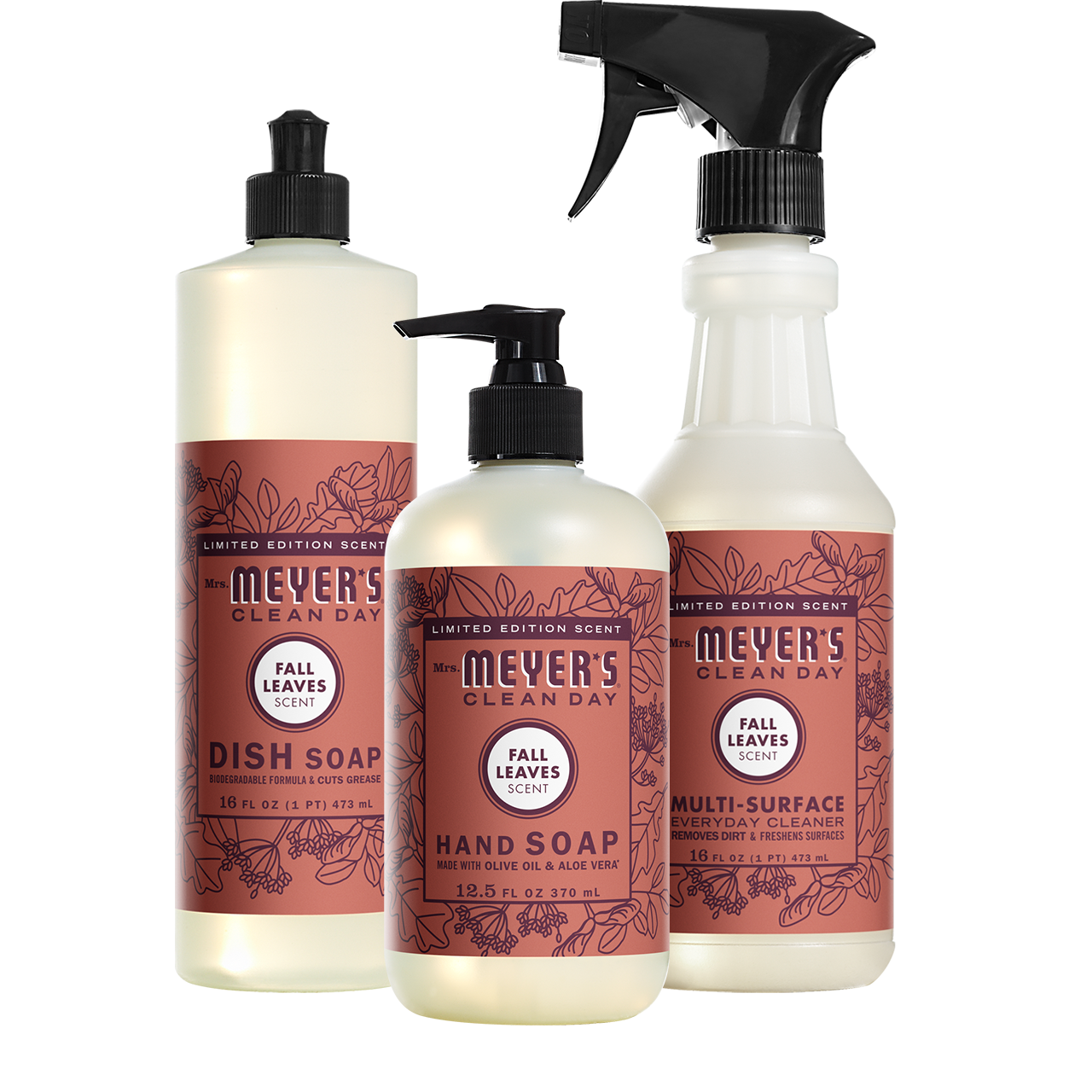 Mrs. Meyers Fall Leaves Kitchen Basics Set - for Hand Care