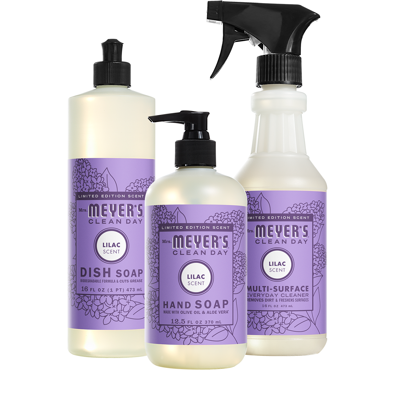 Mrs. Meyers Lilac Kitchen Basics Set - for Hand Care