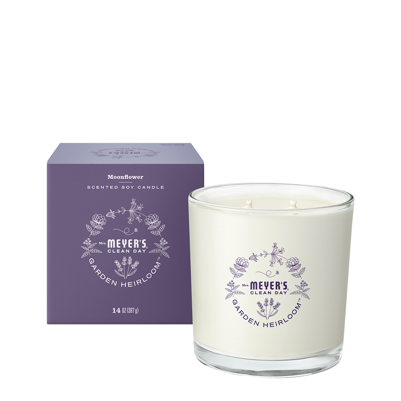 Mrs. Meyers Moonflower Garden Heirloom Candle - for Home Fragrance