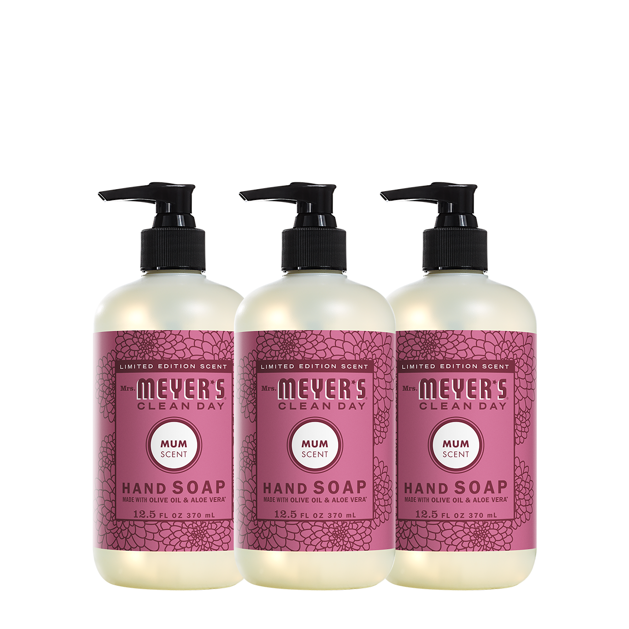 Mrs. Meyers Mum Liquid Hand Soap 3 - count Bundle - for Hand Care