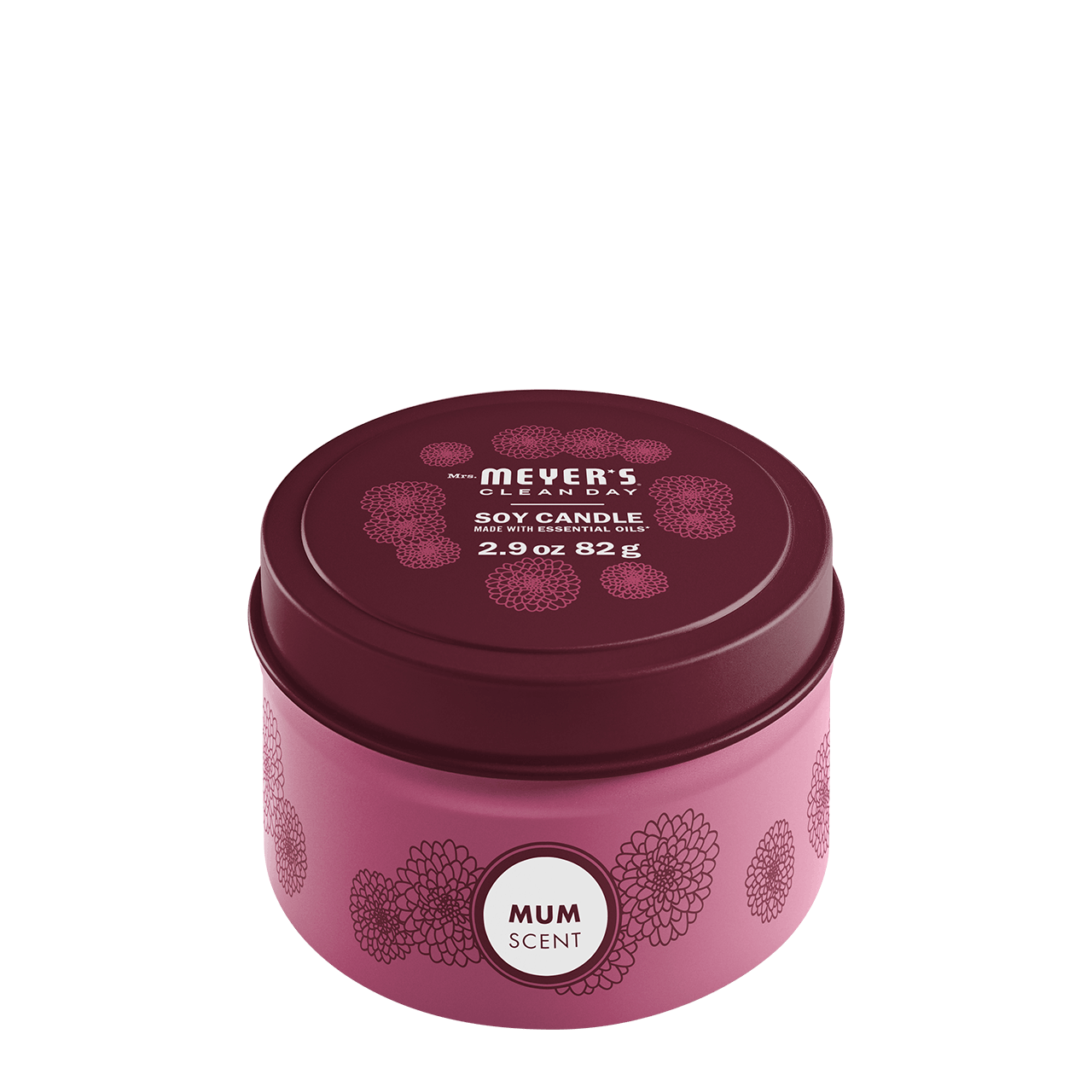 Mrs. Meyers Mum Tin Candle - for Home Fragrance