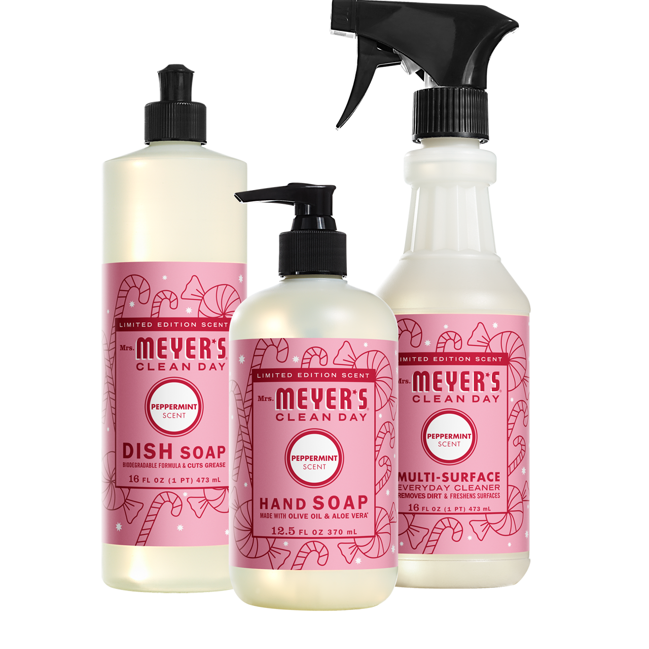 Mrs. Meyers Peppermint Kitchen Basics Set - for Hand Care