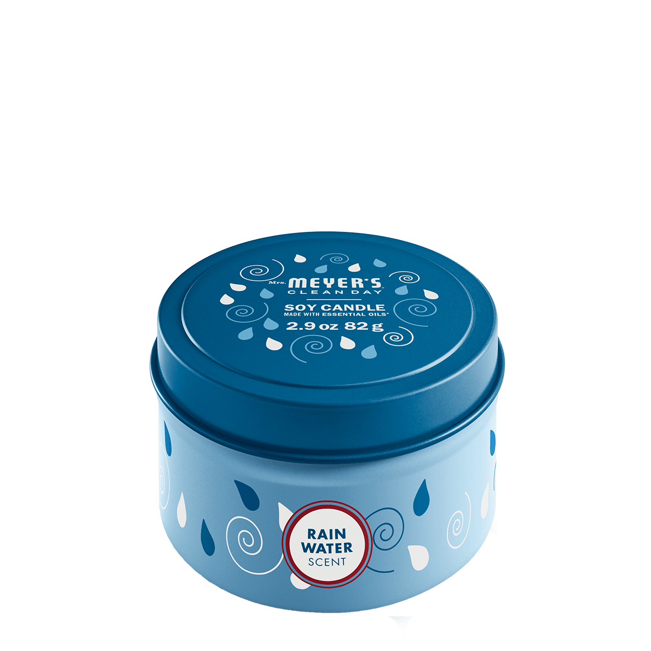 Mrs. Meyers Rain Water Tin Candle - for Home Fragrance