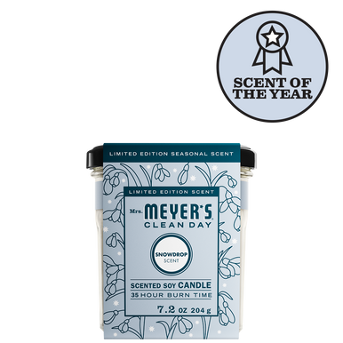 Mrs. Meyers SnowdropSoy Candle Large - for Home Fragrance
