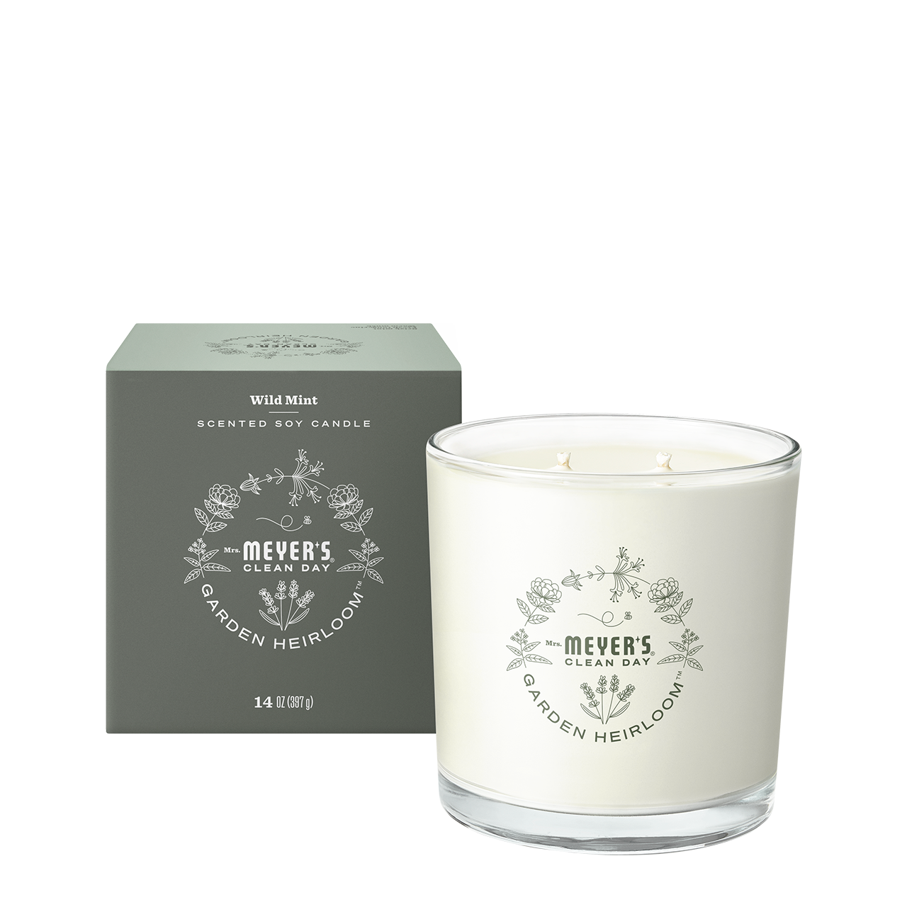 Mrs. Meyers Wild Mint Garden Heirloom Candle - for Home Fragrance