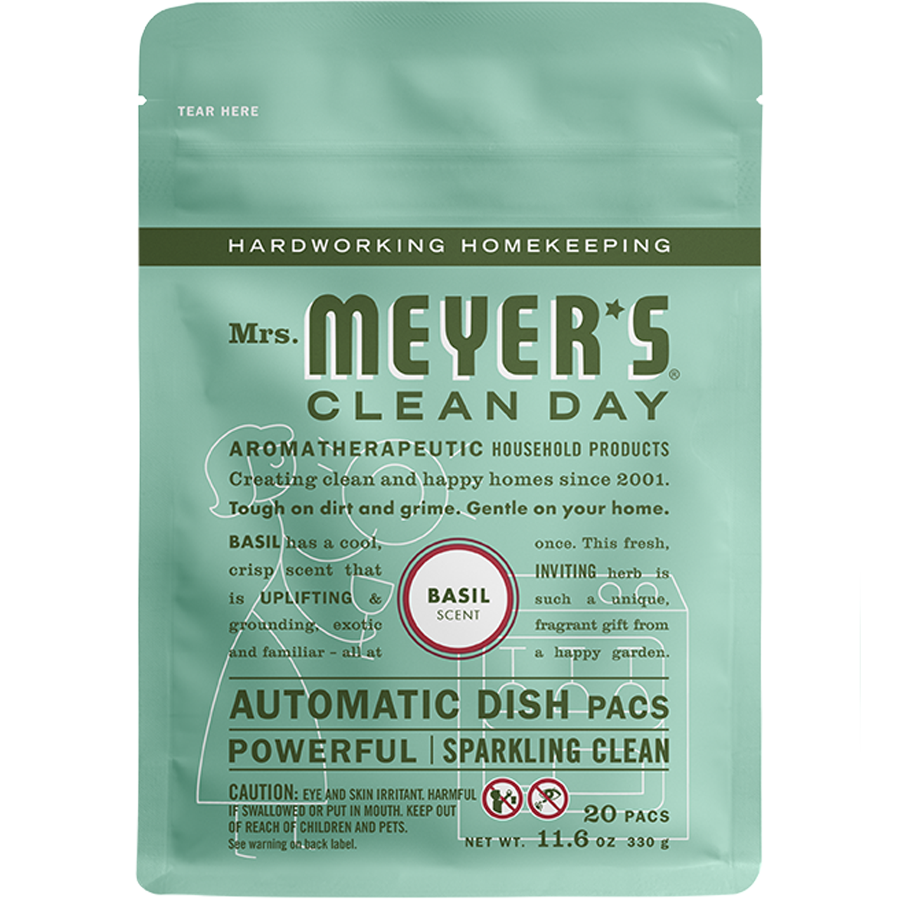 Mrs. Meyers Basil Automatic Dish Packs - for Dishwashing