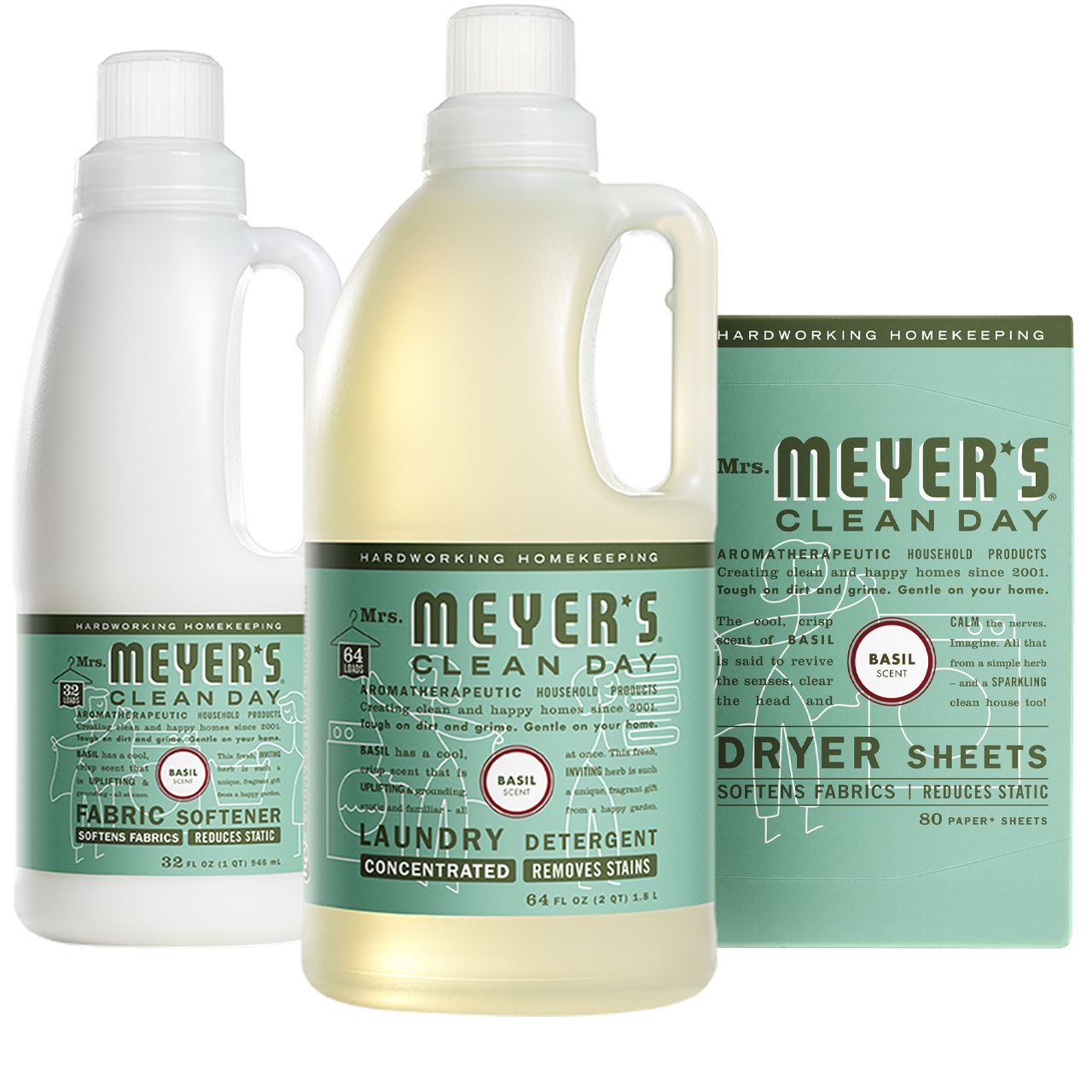Mrs. Meyers Basil Laundry Set - for Laundry Care