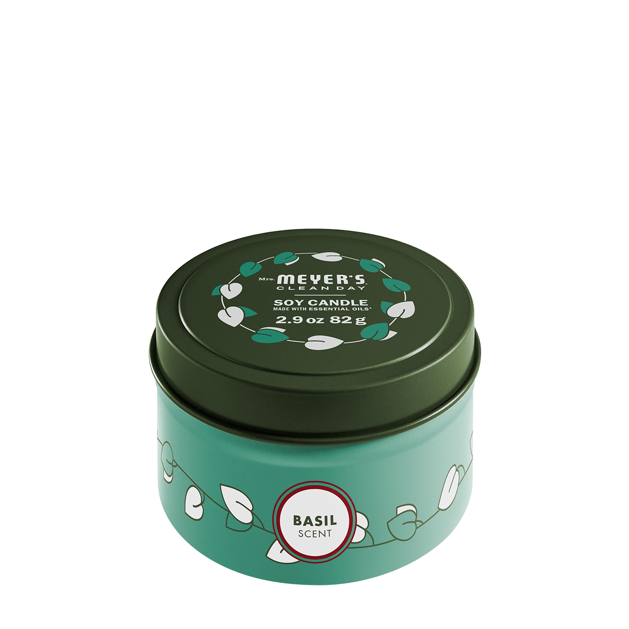 Basil Tin Candle Mrs. Meyers - for Home Fragrance