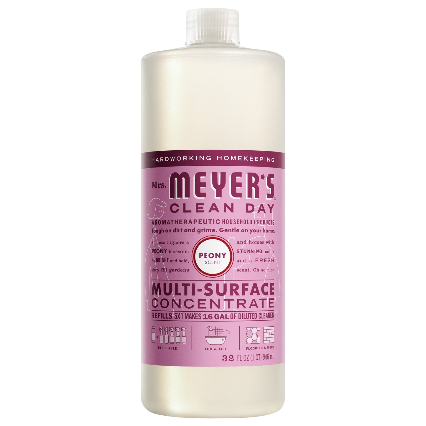 Mrs. Meyers Peony Multi - Surface Concentrate - for Easy Refilling